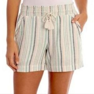 Briggs Striped Linen-blend Paperbag Shorts